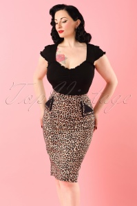 Banned Retro - 50s Tori Pencil Skirt in Leopard