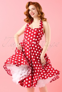 Bunny - 50s Meriam Polkadot Swing Dress in Red and White 2