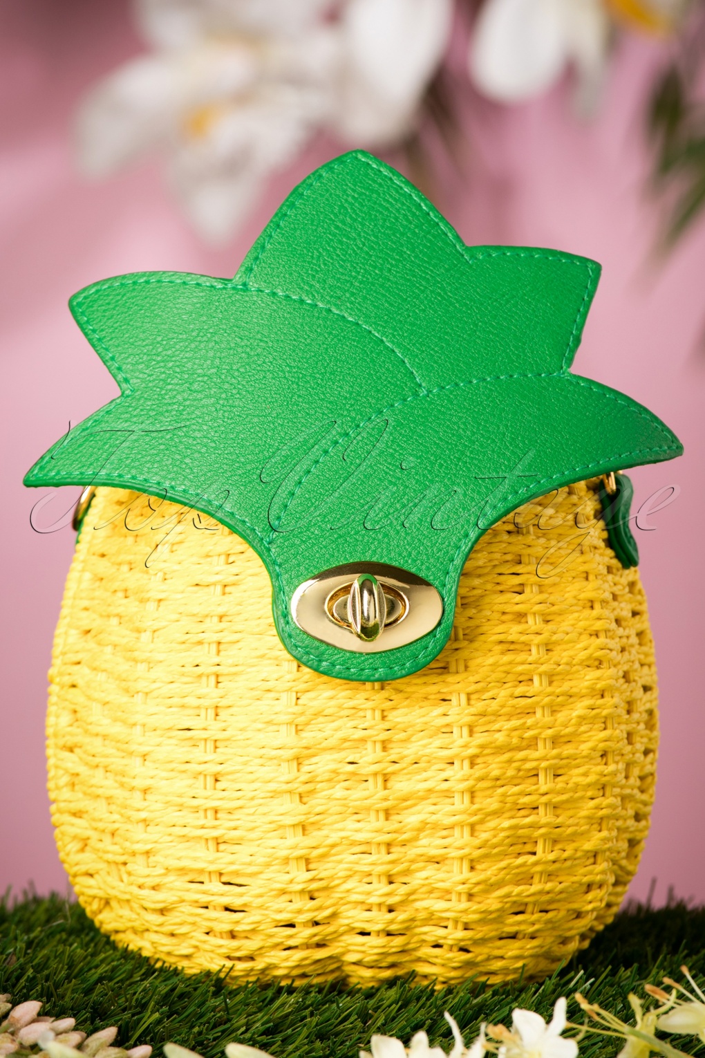 50s Juicy Pineapple Wicker Handbag