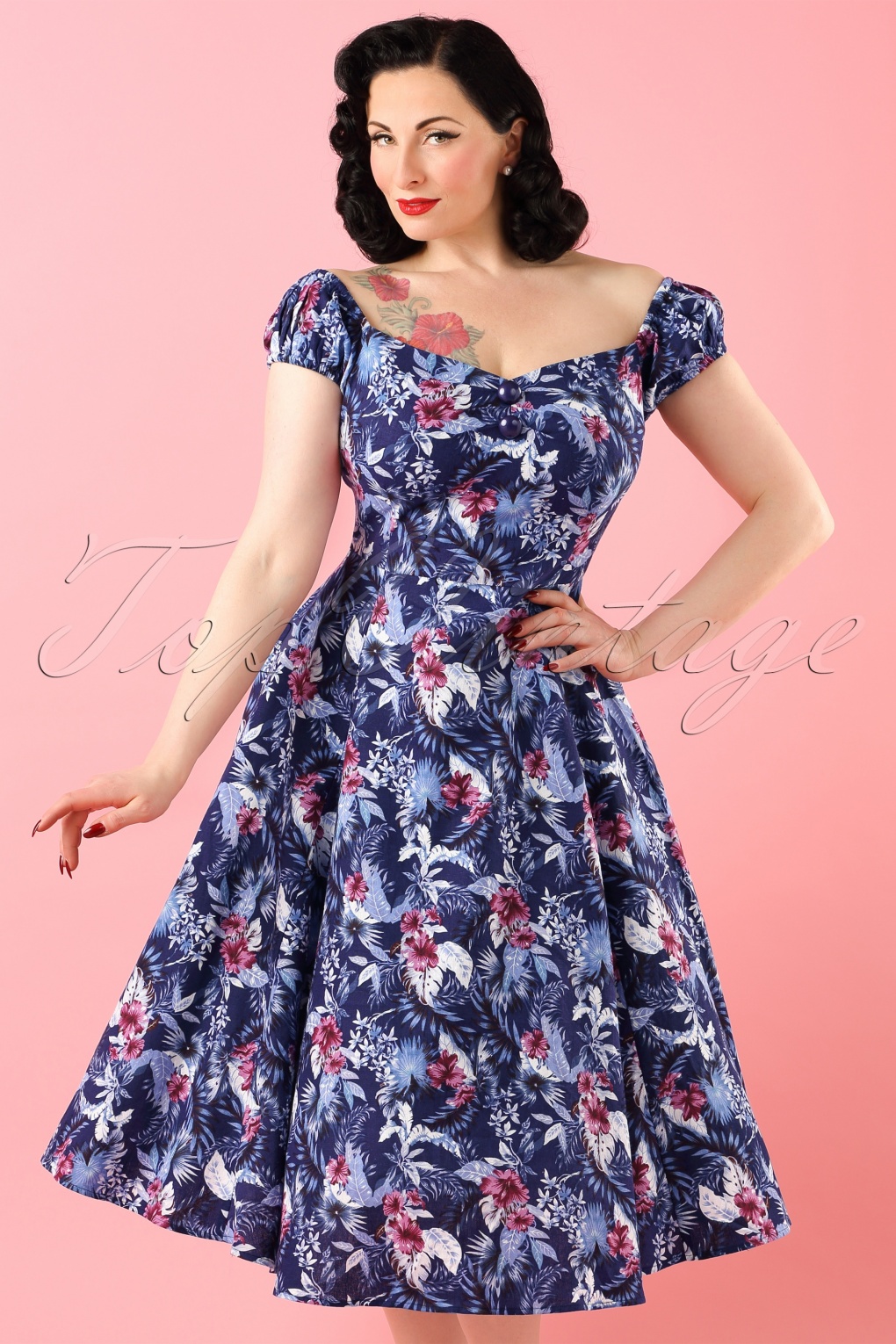 50s Puffy Sleeve Dress