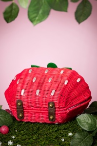 Collectif Clothing - 50s Juicy Strawberry Wicker Handbag 5