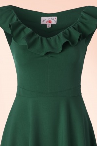 Miss Candyfloss - 50s Narcisa Swing Dress in Forest Green 3
