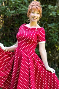 Dolly and Dotty - Darlene Swing Dress Années 50 en Rouge 10