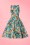 Hearts & Roses - 50s Daisy Lilly Floral Swing Dress in Turquoise 6