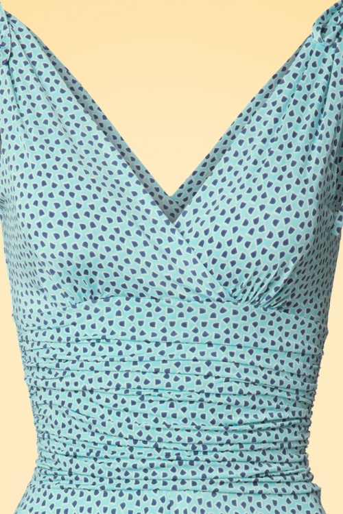 Vintage Chic for Topvintage - 50s Grecian Dress in Aqua and Navy 4