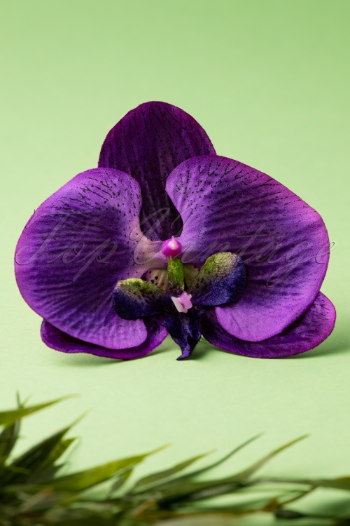 Lady Luck's Boutique - 50s Bring Me Purple Orchids Daily Hair Clip