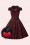 Hearts & Roses - 50s Blossom Cherry Swing Dress in Black 2