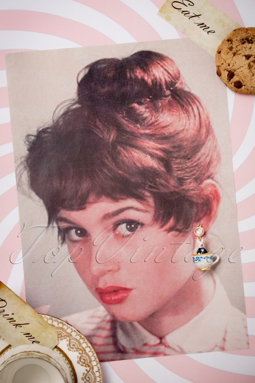 N2 - Le Tea Time D'Alice Earrings Gold Plated Années 50 2