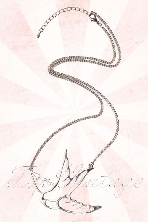 Collectif Clothing - Swallow Silhouette Necklace en Argent