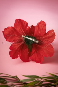 Lady Luck's Boutique - Dubbele hibiscus dubbele mooie haarclip in rood 3
