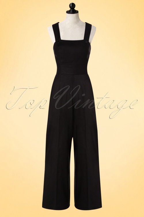 Bunny - 40s Penny Dungaree in Black 2