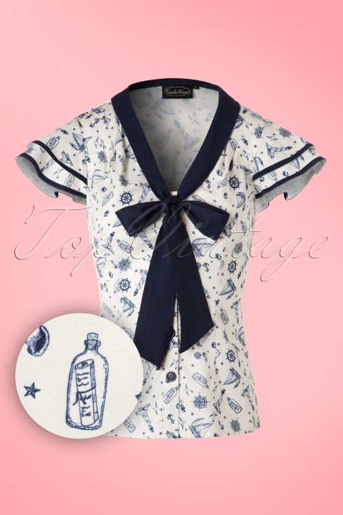 Vixen - Jaimie Sailor-blouse in crème