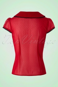 Vixen - Cherry Ann Pindot-blouse in rood 3