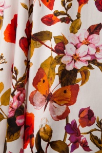 Lady V by Lady Vintage - Hepburn – Schmetterlings-Blumen-Swing-Kleid in Elfenbein 6
