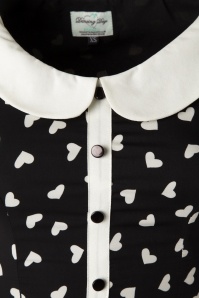 Banned Retro - 60s Abby Hearts Dress in Black and Ivory 5