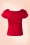 Banned Retro - 40s Frou Frou Retro Style Top in Red 4