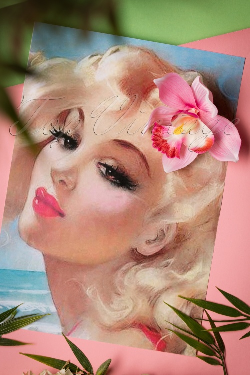 Collectif Clothing - Pin-Up Orchidee Haarclip Roze 2