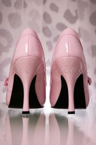 Pinup Couture - 40s Cutiepie Mary Jane Pink platform patent pumps 6