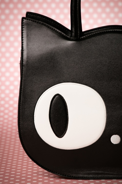 Banned Retro - 60s Lizzy The Big Eyed Cat Bag in Black 3