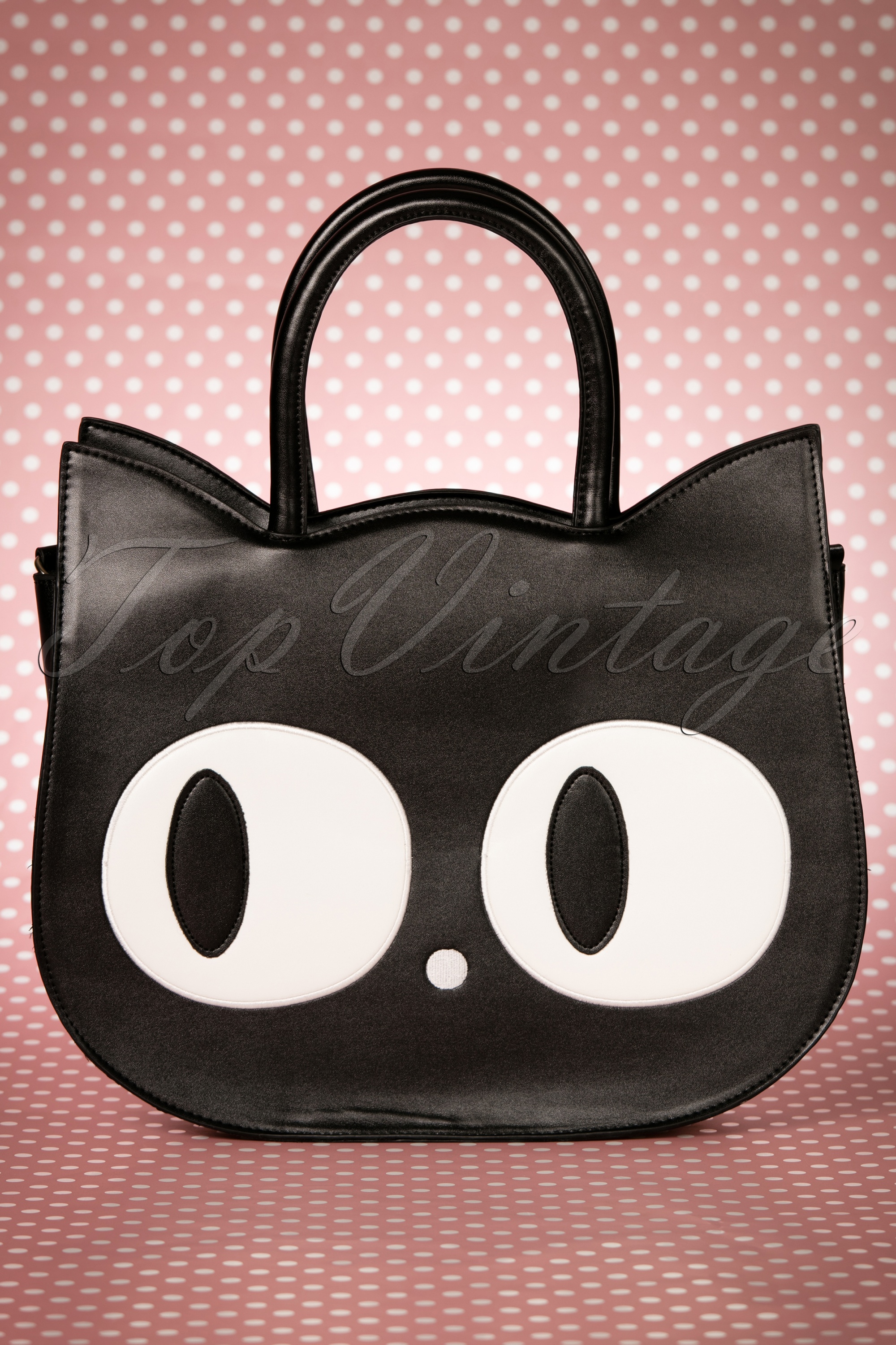 Banned Retro - Lizzy de Big Eyed Cat tas in zwart
