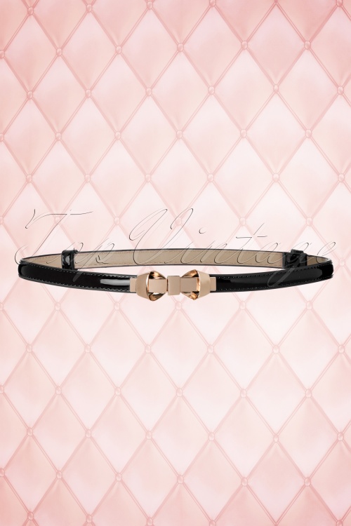 Banned Retro - Bitter Sweet Bow Belt in Schwarz