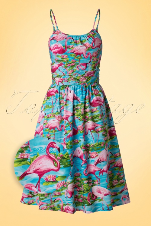 vintage flamingo dress