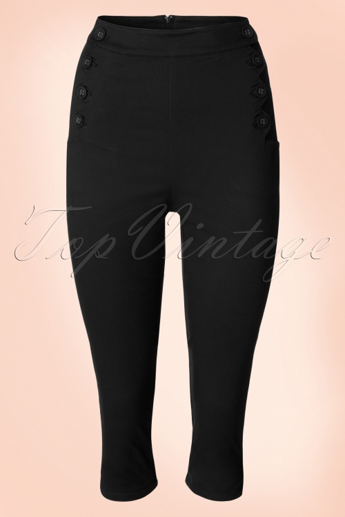 Vixen - 50s Becky Capri Pants in Black 2