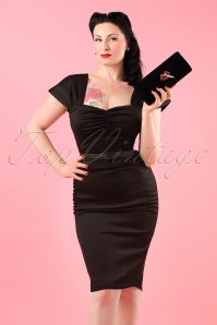 Pinup Couture - 50s Deadly Dames Poison Ivy Pencil Dress in Black 3
