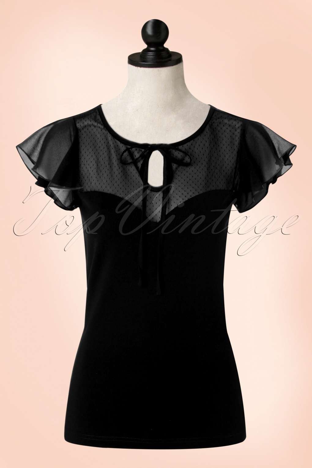 50s Alyssa Lace Top In Black 50s alyssa lace top in black