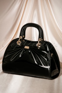 La Parisienne - 50s Scarlett Bow Handbag in Black 2