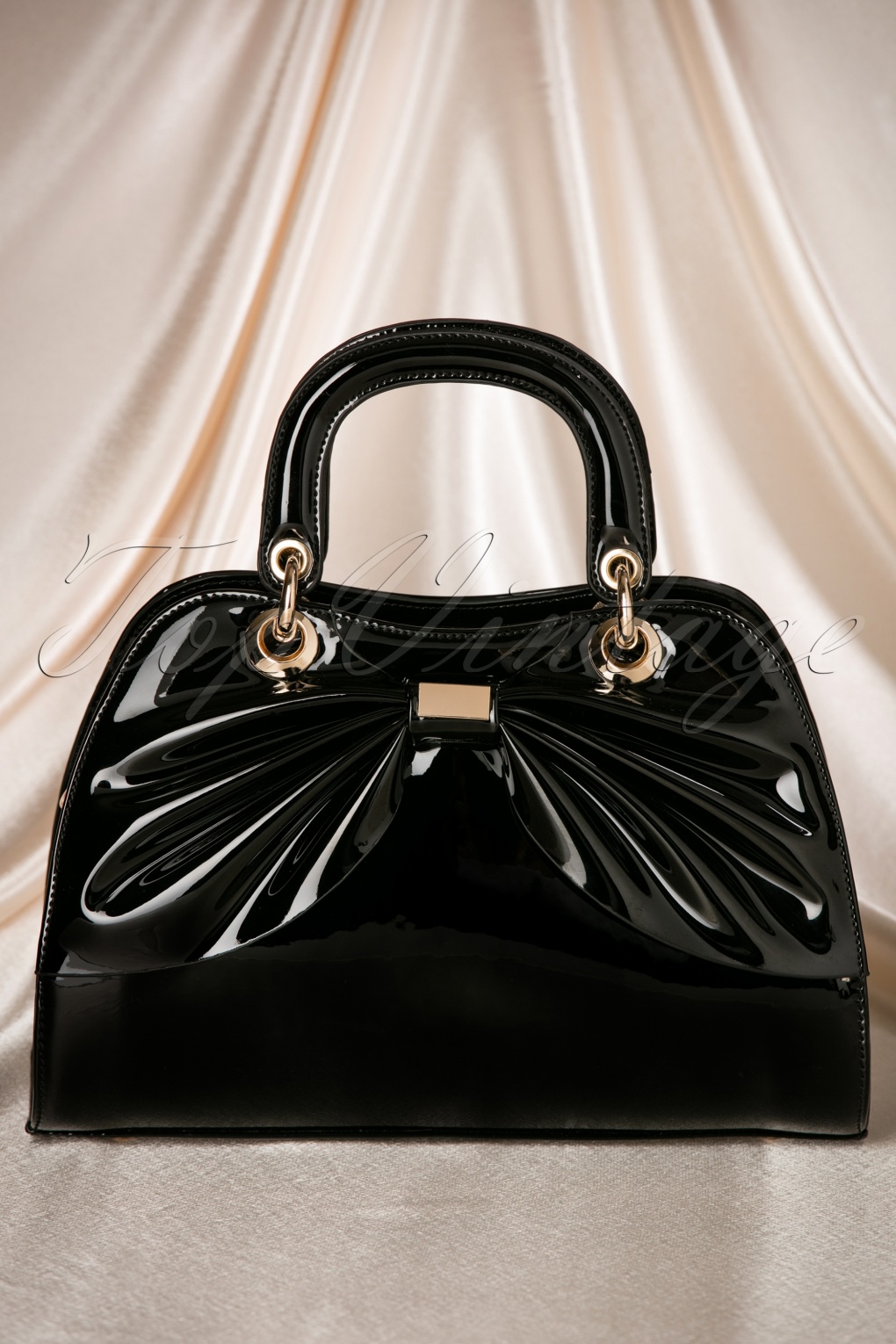 La Parisienne Scarlett Bow Handtasche in Schwarz Einkaufen bei Topvintage