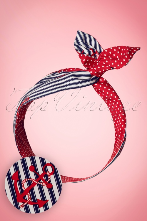 Be Bop a Hairbands - I Want Anchors and Polkadots In My Hair Scarf Années 50