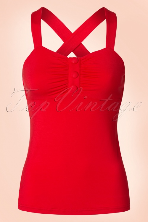 Banned Retro - 50s Shirley Top in Red