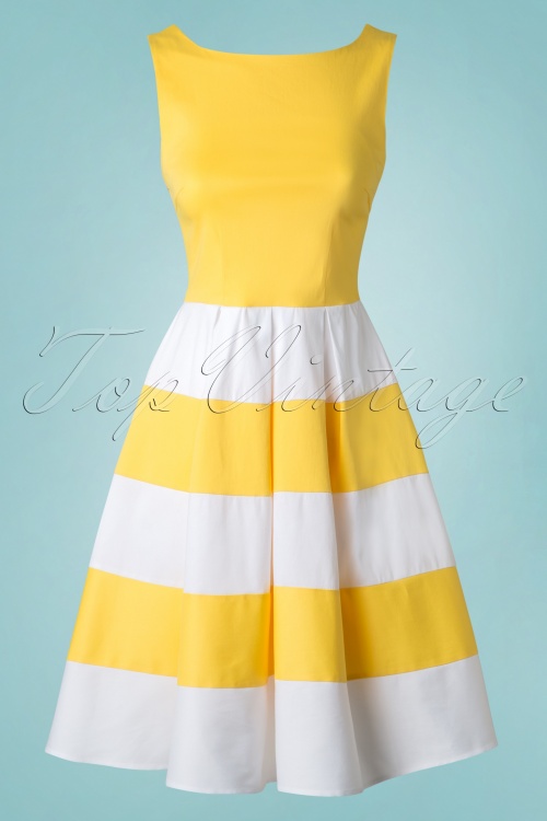 Dolly and Dotty - 50s Anna Dress in Yellow and White