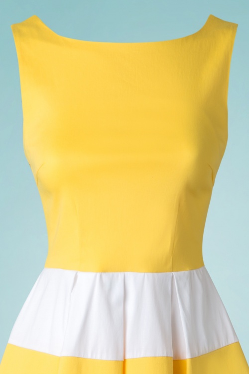 Dolly and Dotty - 50s Anna Dress in Yellow and White 5