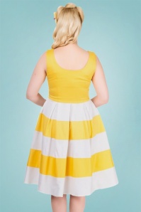 Dolly and Dotty - 50s Anna Dress in Yellow and White 4
