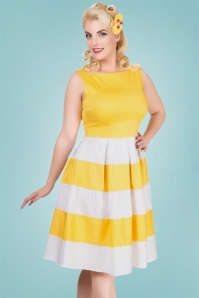 Dolly and Dotty - 50s Anna Dress in Yellow and White 3