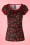 50s Leona Cherry Art Top in Black and Red