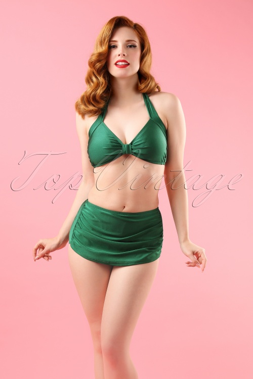 Esther Williams - Classic Fifties One Piece Swimsuit Années 50 en Vert 