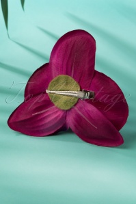Lady Luck's Boutique - 50s Bring Me Cerise Orchids Daily Hair Clip 3