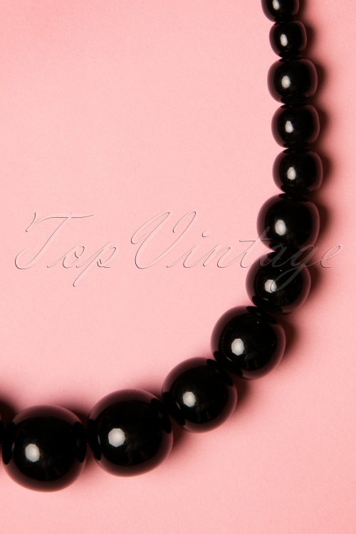 Splendette - TopVintage Exclusive ~ 50s Gwendolyn Pearl Necklace in Black 3