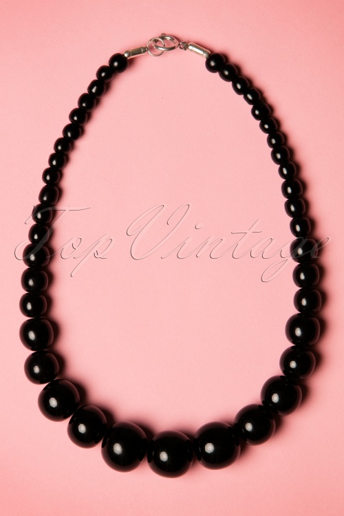 Splendette - TopVintage Exclusive ~ 50s Gwendolyn Pearl Necklace in Black