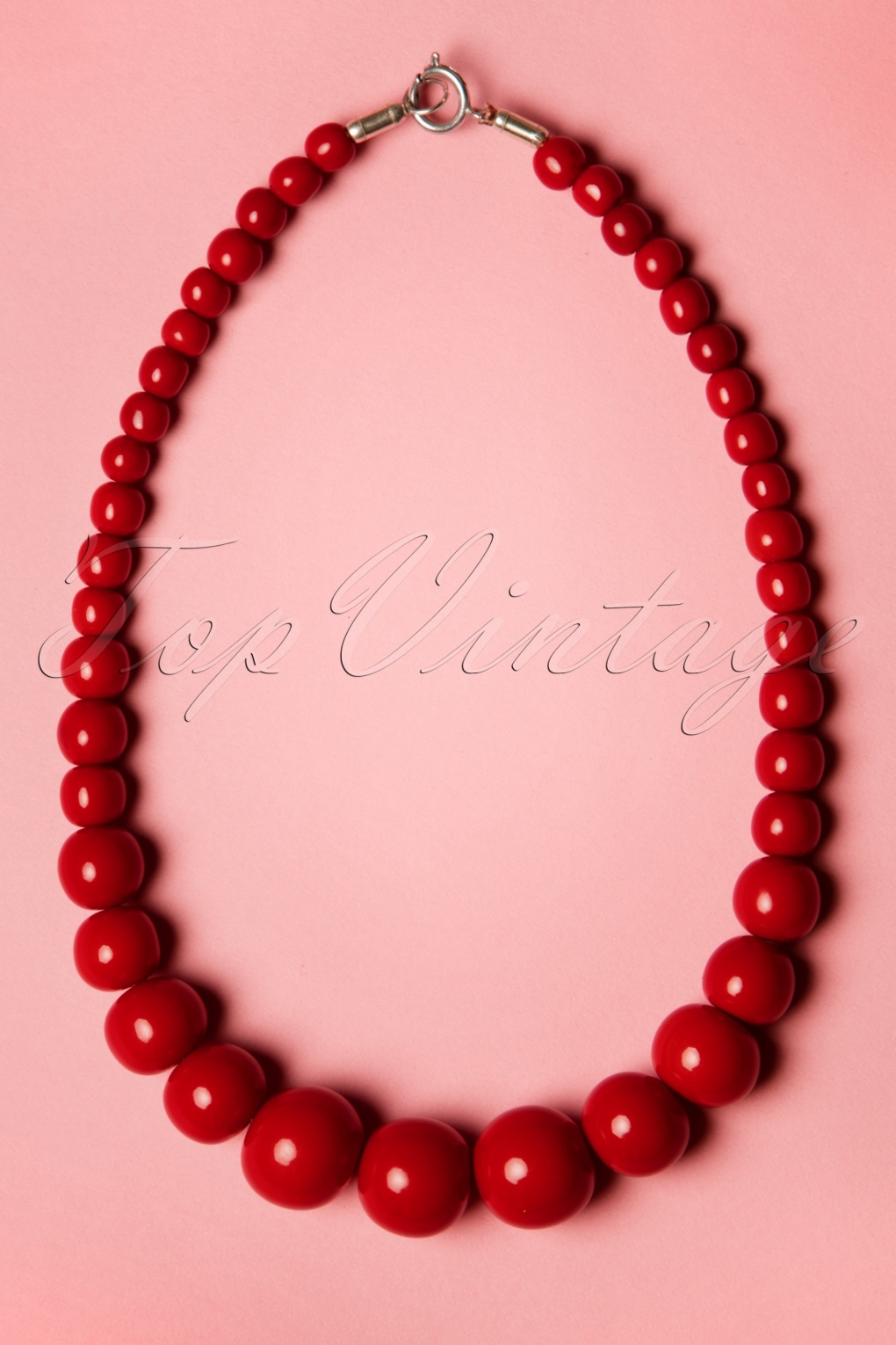 TopVintage Exclusive 50s Gwendolyn Pearl Necklace in Red