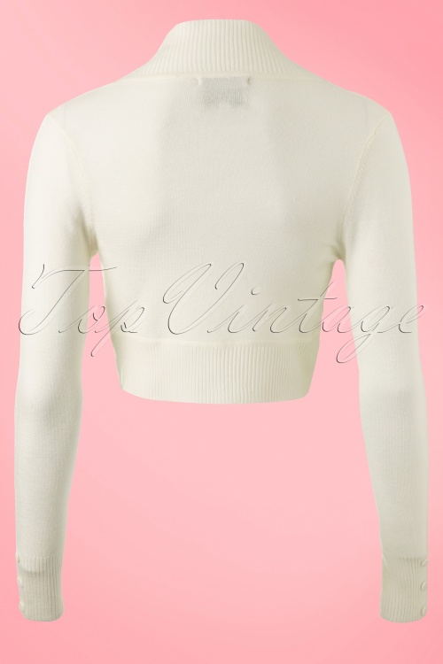 Collectif Clothing - 50s Jean Knitted Bolero in Ivory 2