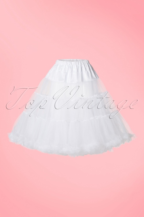 Bunny - 50s Retro Chiffon Petticoat in White 2