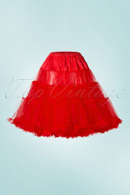 Bunny - 50s Retro Chiffon Petticoat in Red 2