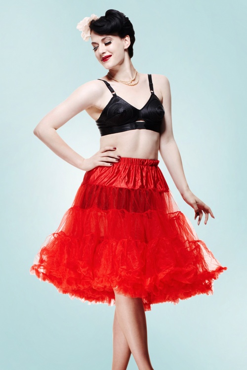 Bunny - Retro Chiffon Petticoat Années 50 en Rouge 