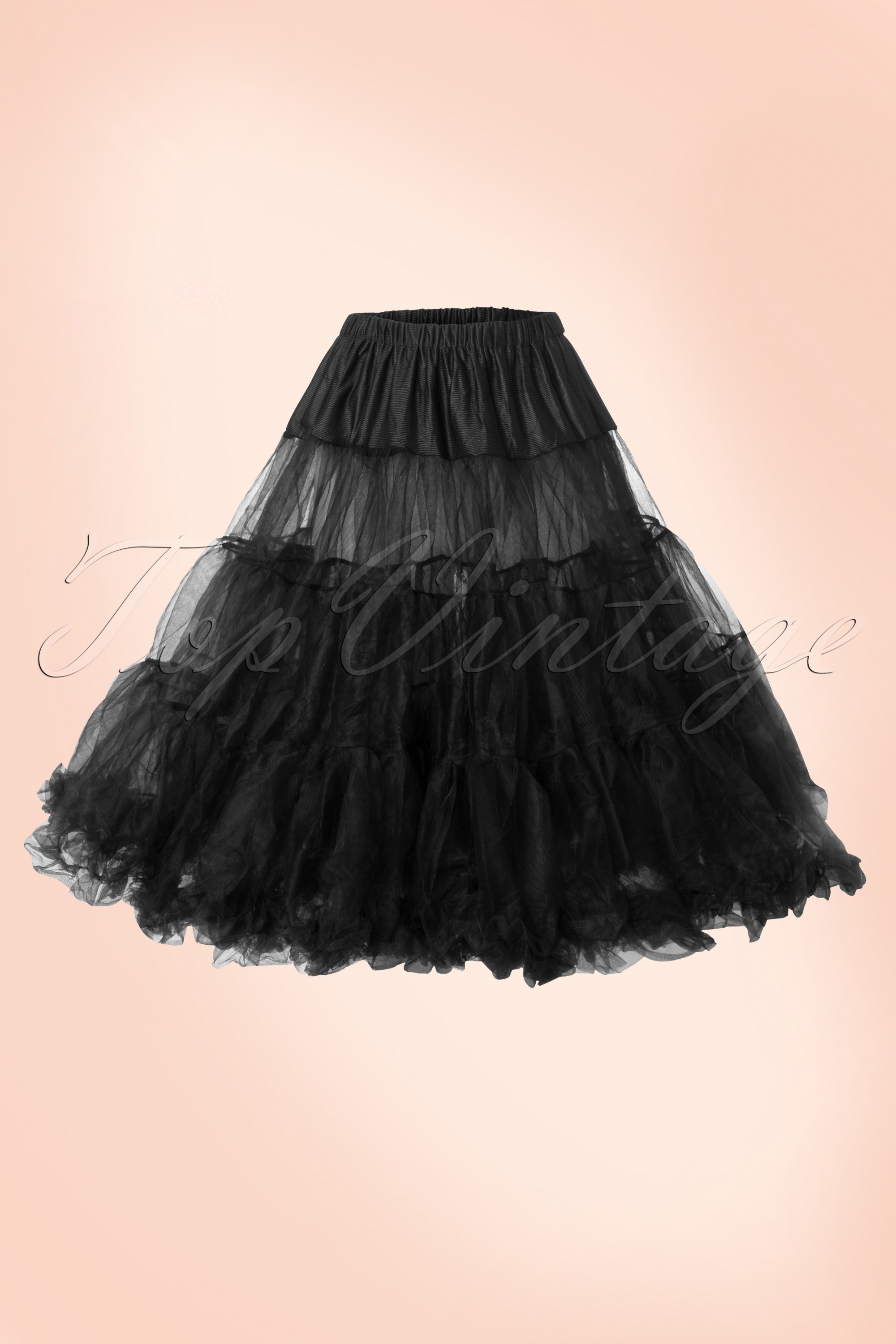 Bunny - Retro chiffon petticoat in zwart 2