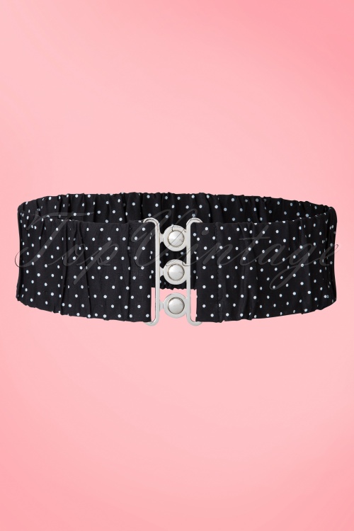 Bunny - 50s Retro Gingham Belt in Black and White