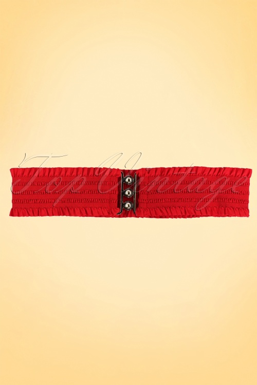 Collectif Clothing - Sarah Retro elastic waist belt red